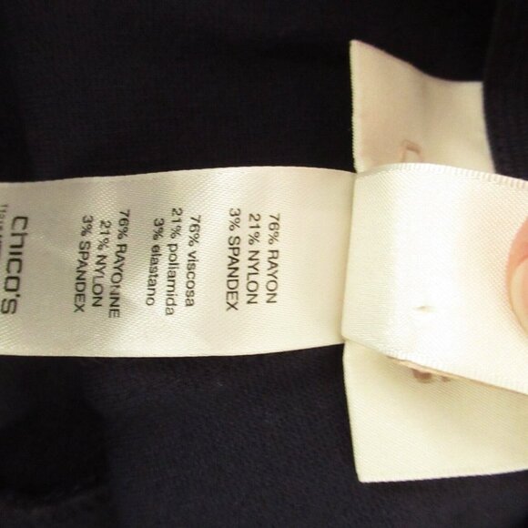 Chicos Pants 00 0 2 XS S Navy Blue Pull On Straight Leg Ankle Crop - Picture 5 of 5